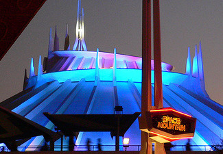The Space Mountain indoor roller coaster ride at Disneyland, in Anaheim, Calif.