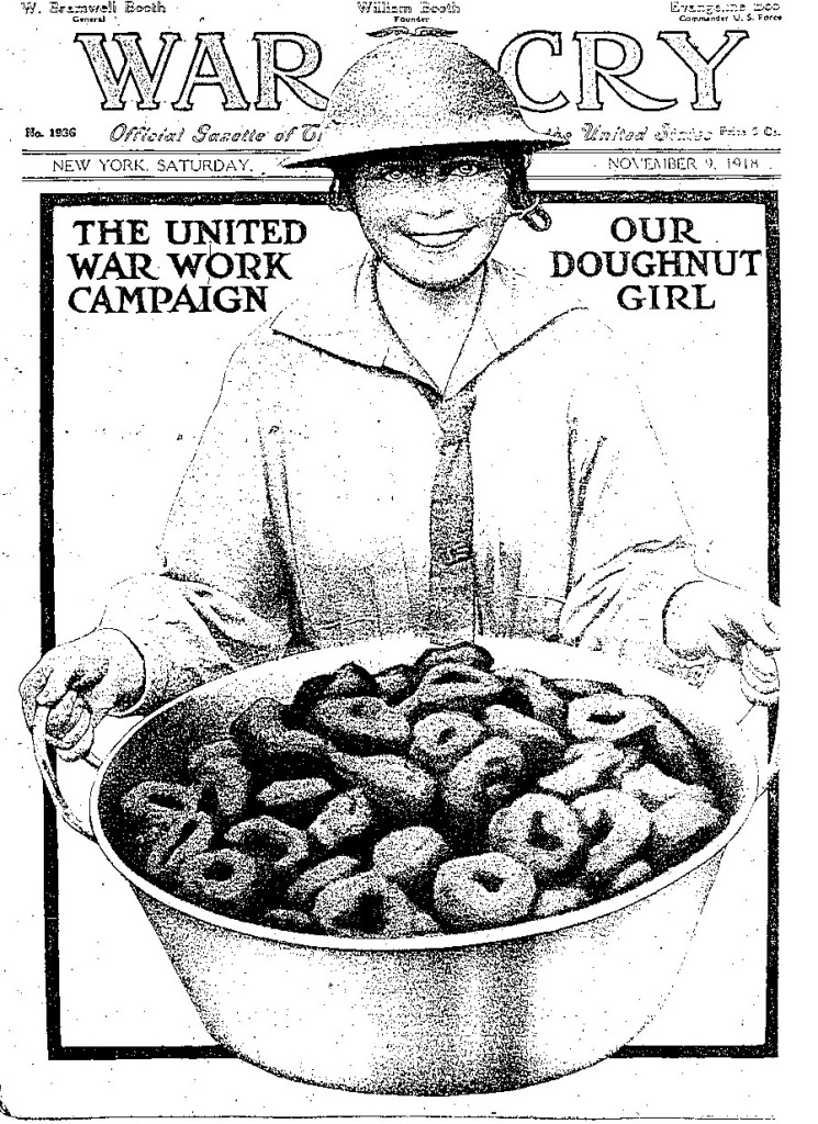 The cover of the Salvation Army's War Cry magazine from 1918 commemorates the "Doughnut Girl."