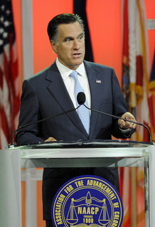 Mitt Romney speaks at the NAACP annual convention Wednesday, July 11, 2012 in Houston.