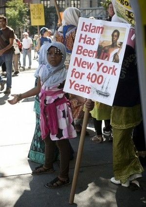 A girl at a rally in New York, September 11, 2010