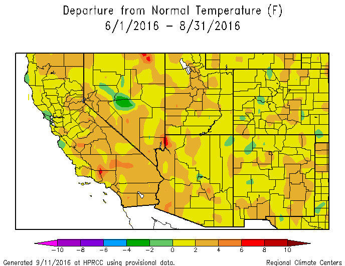 Last3mTDeptWRCC-SW.png Deeper oranges and reds indicate abnormally hot areas, like Inland Southern California. The dark red blob at the corner of Kern, Ventura and Los Angeles Counties may be a reporting anomaly, however.