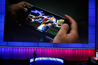 A Playstation Vita is presented at the Sony Playstation media briefing on the eve of the Electronic Entertainment Expo (E3) on June 6, 2011 in Los Angeles, California.