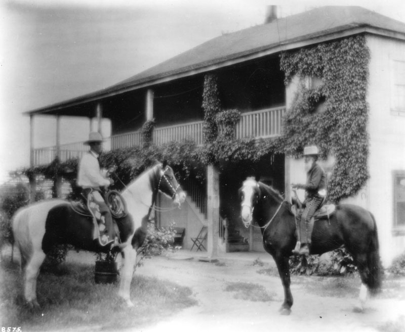 Horsemen at the Lugo adobe in Bell Gardens Horsemen at the Lugo adobe in Bell Gardens