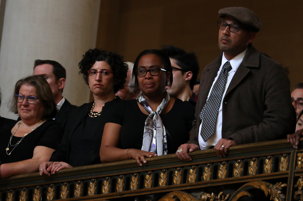 Celebration Of Life Service Held For Late San Francisco Mayor Ed Lee Attendees look on during a celebration of the life of late San Francisco Mayor Ed Lee on December 17, 2017 in San Francisco, California.