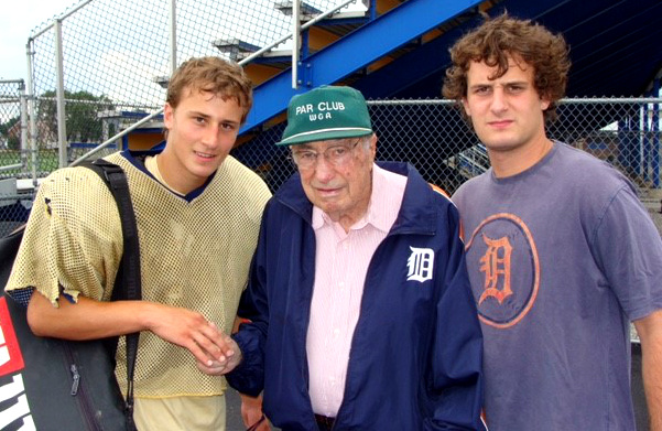 Harrison and Ben flank their grandfather, the late Norman Rosenfeld, the father of Off-Ramp's Hank Rosenfeld. Harrison and Ben flank their grandfather, the late Norman Rosenfeld, the father of Off-Ramp's Hank Rosenfeld.