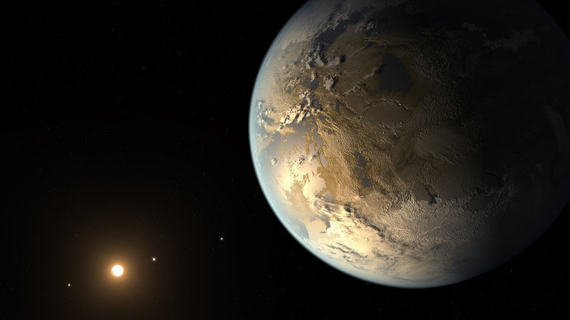 kepler186f_wide-c710c75513d6b2b8c1fc0bd61cf63cbbf3072a6d-s800-c85.jpg An artist's rendering of Kepler-186f, the first validated Earth-size planet to orbit in the habitable zone of a distant star.