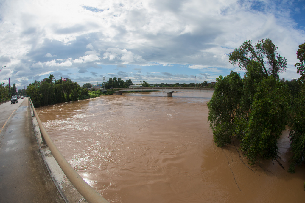 Houston Area Begins Slow Recovery From Catastrophic Harvey Storm Damage The Brazos River on Highway 90A reaches record level due to rain fall from Hurricane Harvey on September 1, 2017 in Richmond, Texas.