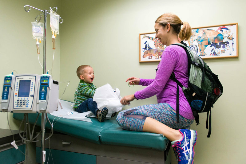 Meg and Luke Whitbeck wait to be seen by the cardiologist at Maria Fareri Children's Hospital in Hawthorne, N.Y., in October. Meg and Luke Whitbeck wait to be seen by the cardiologist at Maria Fareri Children's Hospital in Hawthorne, N.Y., in October.