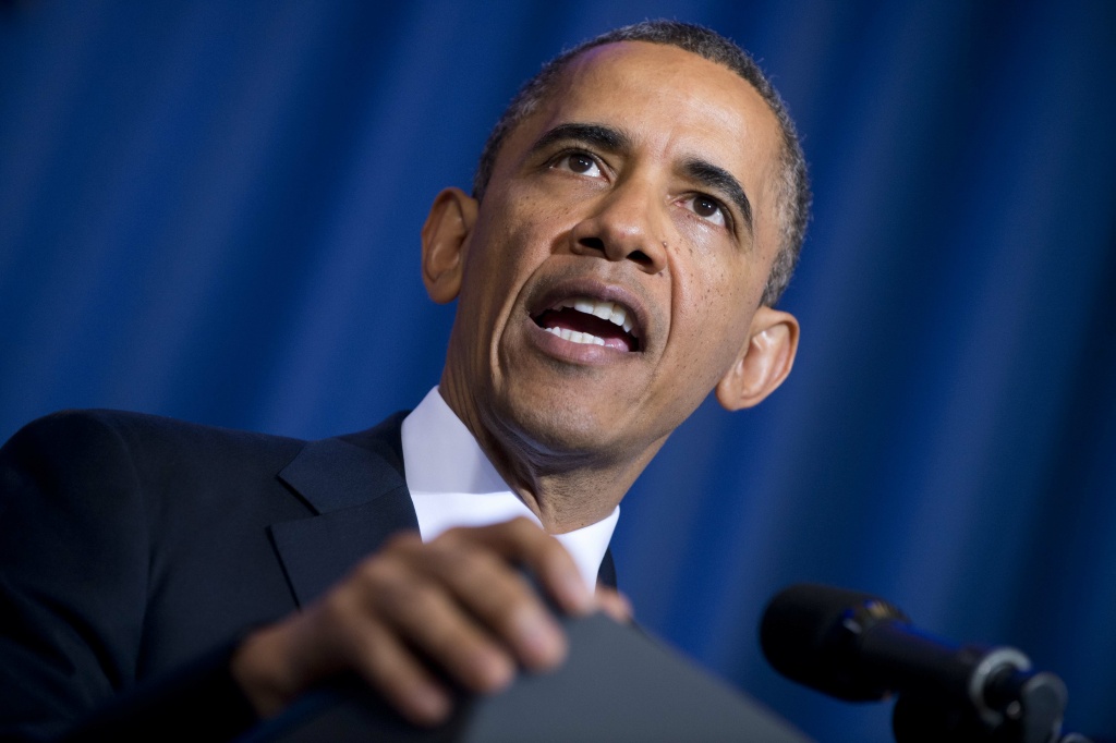 US-POLITICS-OBAMA-COUNTERTERRORISM U.S. President Barack Obama speaks about his administration's drone and counterterrorism policies and the military prison at Guantanamo Bay at the National Defense University in Washington, D.C. on May 23, 2013.