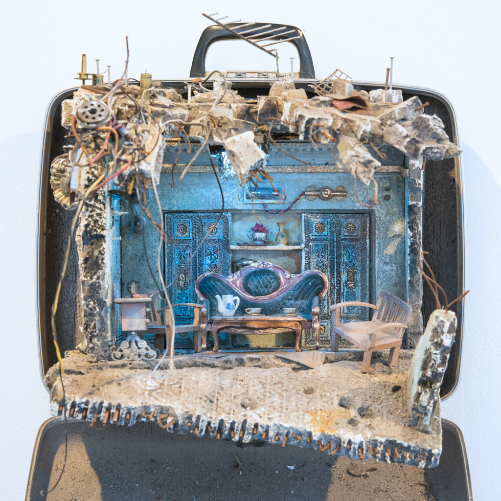 refugee home diorama Aymen and Ghena evacuated their home in Homs, Syria, when the civil war hit their neighborhood.