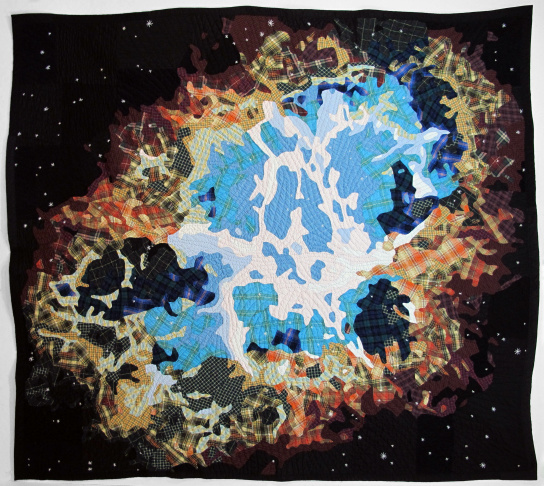 Jimmy McBride, M1 V2 (The Crab Nebula), 2011, hand-and-machine-quilted with hand embroidery, 87” x 78”. Courtesy of the artist.                