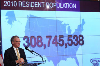 Mercer 13232 Robert Groves, Director of the U.S. Census Bureau, discusses the first results of the 2010 Census during a press conference December 21, 2010 in Washington, DC.