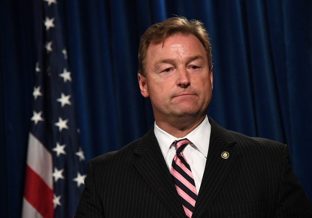 Las Vegas Mourns After Largest Mass Shooting In U.S. History U.S. Sen Dean Heller (R-NV) speaks during a news conference at the Las Vegas Metropolitan Police Department headquarters to brief members of the media on a mass shooting on October 4, 2017 in Las Vegas, Nevada.