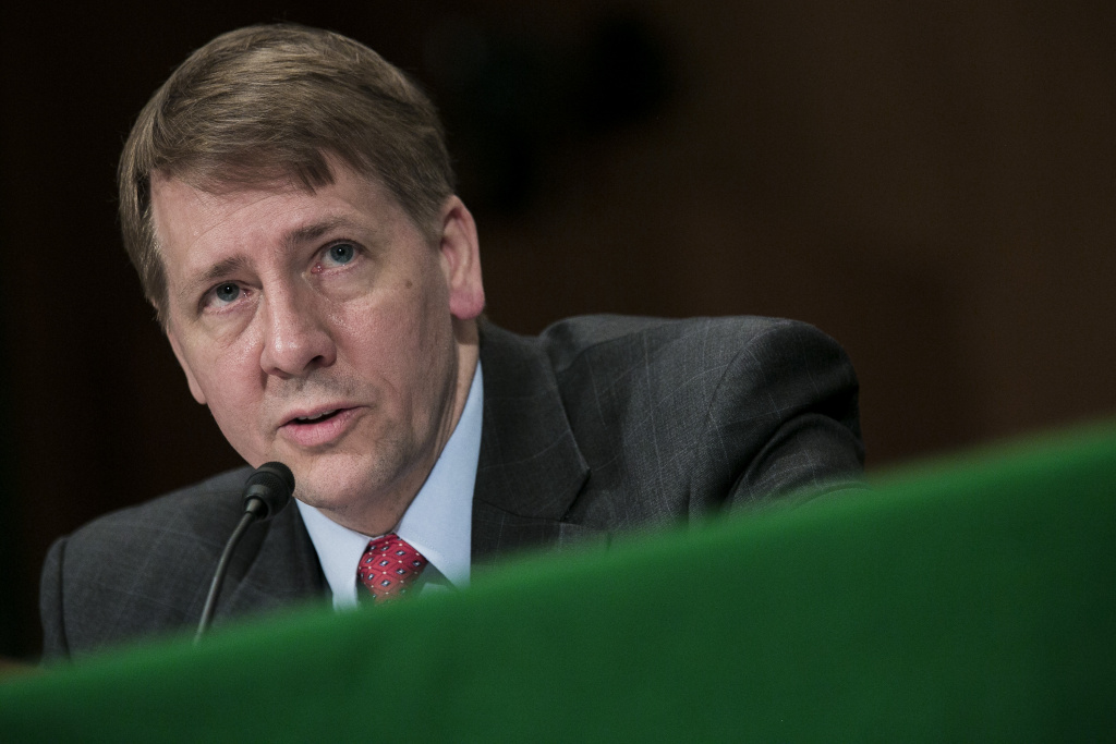 Senate Banking Committee Holds Hearing On Nominations Of Cordray And Mary Jo White Richard Cordray, nominee for director of the Consumer Financial Protection Bureau, testifies at a confirmation hearing before the Senate Committee on Banking, Housing and Urban Affairs on March 12, 2013 in Washington, DC.