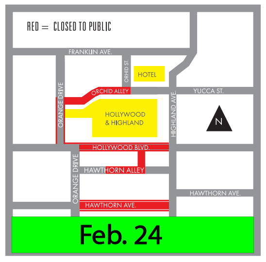 Areas marked in red will be shut down from 12:01 a.m. Feb. 24 to 6 a.m. February 27. Areas marked in red will be shut down from 12:01 a.m. Feb. 24 to 6 a.m. February 27.