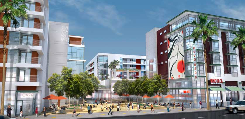 Blvd6200 Artist's rendering of the Blvd6200 project in Hollywood, California.