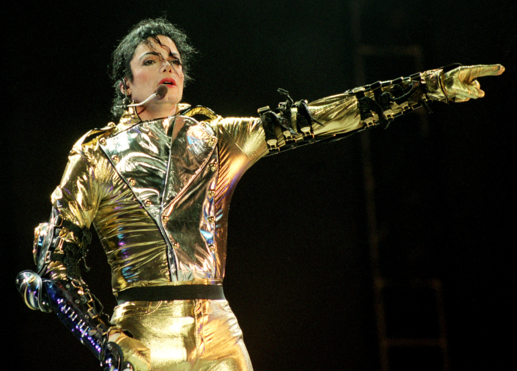 Michael Jackson HIStory World Tour Michael Jackson performs on stage during is 'HIStory' world tour concert at Ericsson Stadium November 10, 1996 in Auckland, New Zealand.