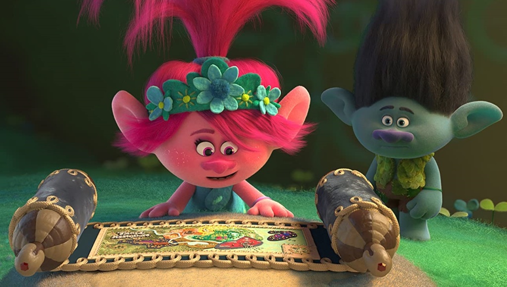 Anna Kendrick and Justin Timberlake in Trolls World Tour. Anna Kendrick and Justin Timberlake in Trolls World Tour.