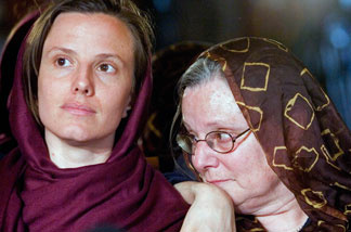 Detained American citizen Sarah Shourd (left) sits with her mother Nora Shourd on May 20 in Tehran during their first meeting since Sarah Shourd and two other Americans where arrested on July 31, 2009, after crosing the Iranian border from northern Iraq. The Swiss embassy arranged for a meeting of the group with their mothers. Shourd was freed from prison today.