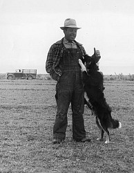 Mercer 6297 In this circa 1935 photo, a Basque shepherd poses with his sheep dog. Kevin Roderick says there used to be a lot of Basques around Encino, as you can tell from some of the street names.