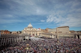 A general view of St. Peter's Square during the John Paul II Beatification Ceremony held by Pope Benedict XVI on May 1, 2011, in Vatican City, Vatican.