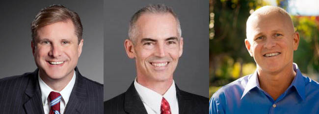 On July 1, Los Angeles will have three openly gay elected officials, (L-R) Controller-elect Ron Galperin and councilmen-elect Mitch O'Farrell and Mike Bonin.