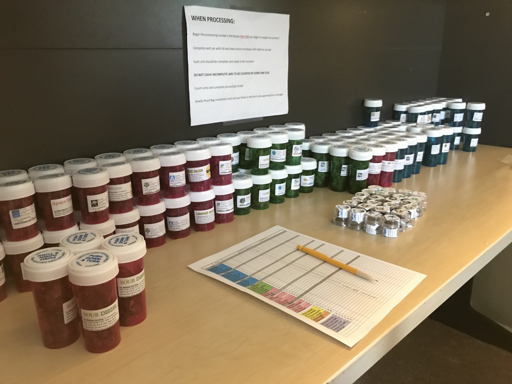 Medical marijuana delivery service Vials of medical marijuana line a desk at the headquarters of a delivery service in south Orange County on Nov. 29, 2017. Come Jan. 1, 2018, Californians will be legally allowed to buy recreational cannabis. But most cities and counties have placed bans on cannabis businesses.
