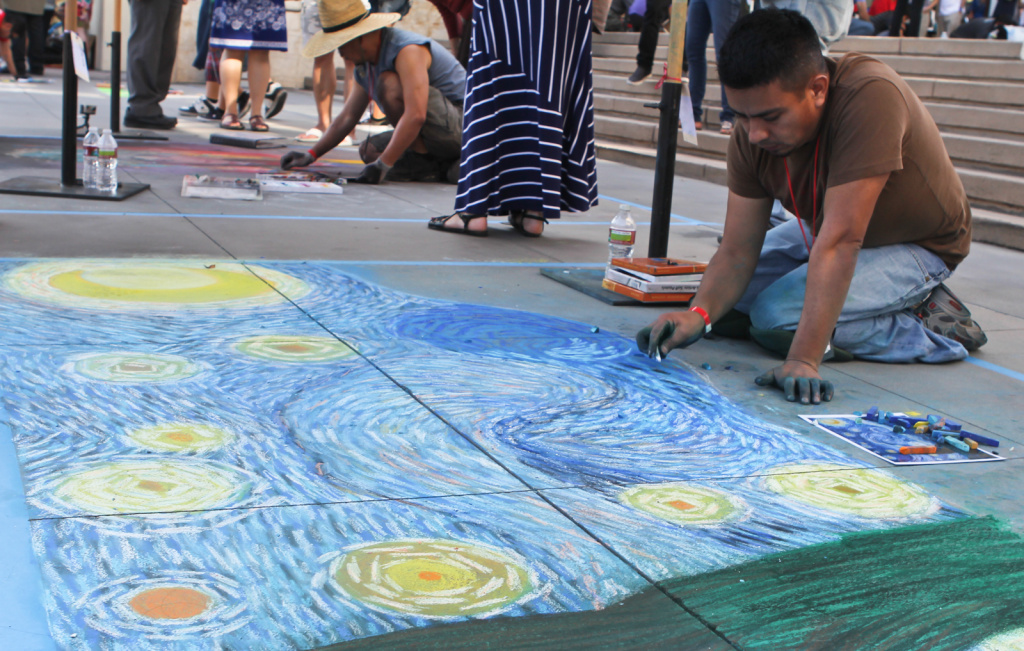 Pasadena Chalk Festival Isreal Arzaluz recreates Vincent Van Gough's