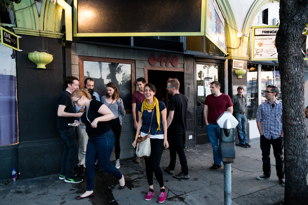 Pack Theater Hollywood Crowds outside the Pack Theater in Hollywood.