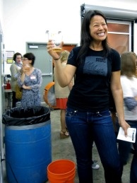 Mercer 17990 Ting Su, founder of the brewery's Women's Beer Forum enjoying a pint