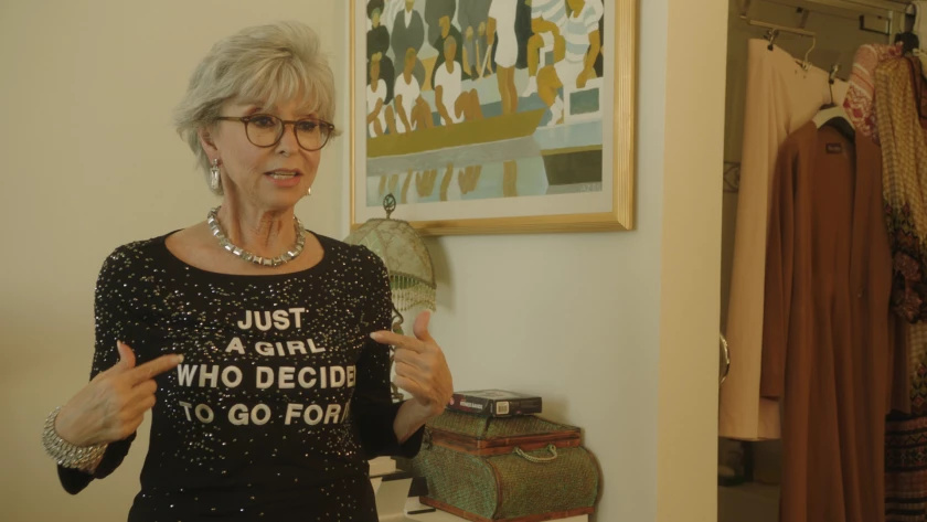 Still of Rita Moreno in the documentary “Rita Moreno: Just a Girl Who Decided to Go for It.” Still of Rita Moreno in the documentary “Rita Moreno: Just a Girl Who Decided to Go for It.”