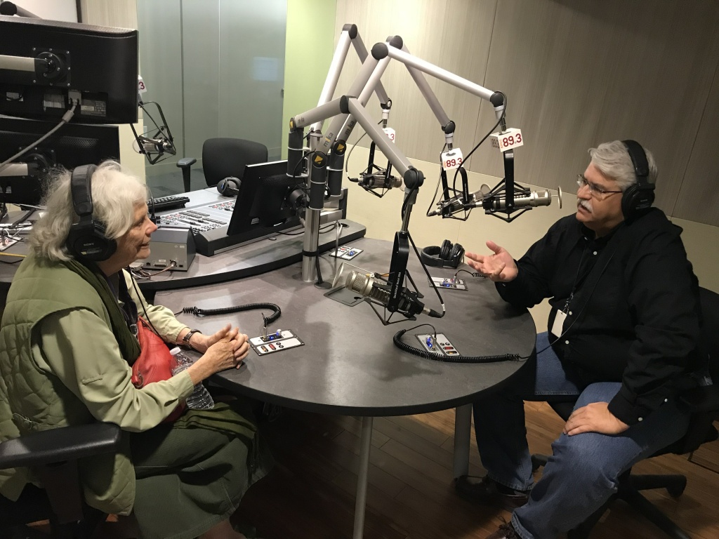 Sue Finley (L) speaks to Nick Roman about her career at JPL. Sue Finley (L) speaks to Nick Roman about her career at JPL.