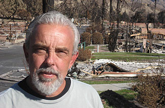 Mercer 5174 Jeff Elwood was the poet of Oakridge. He too lost his home, and plays his harmonica to soothe his blues.