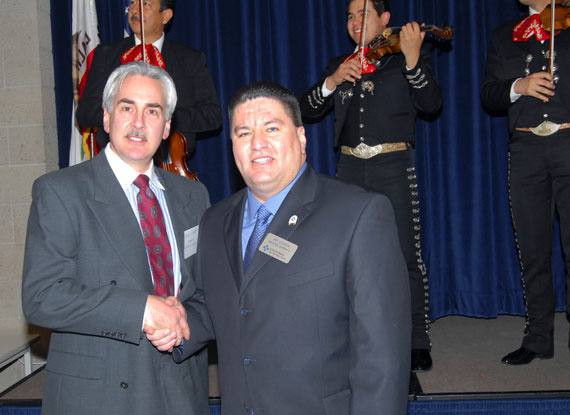 Art Chacon An undated photo showing the installation of Central Basin Water District board member Art Chacon (right), from the district's official website.