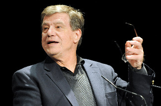 US film director and president of the jury John McTiernan (C) delivers a speech on January 31, 2010 in Gerardmer, eastern France, during the closing ceremony of the Fantastic'Arts Gerardmer film festival.