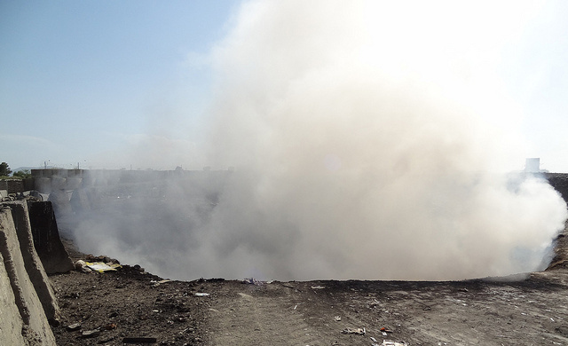 8679490132_23878a6e52_z.jpg An An open-air burn pit at Forward Operating Base Salerno, a U.S. military base in southern Afghanistan.