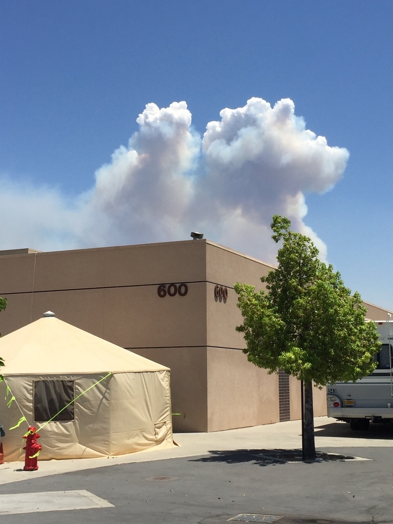 Cloud plume A large cloud plume appears above the Santa Clarita Incident Command Center July 26, 2016.