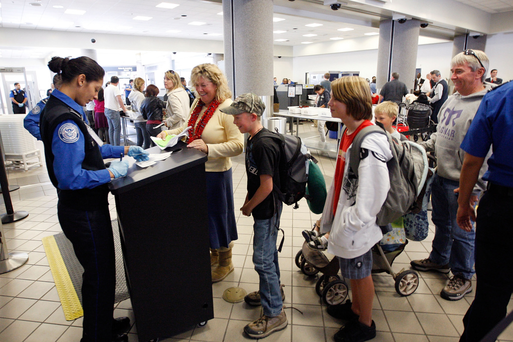 LA Mayor Villaraigosa Uses Airport Scanner At LAX Air travelers pass through security at Los Angeles International Airport (LAX) on November 22, 2010 in Los Angeles, California.