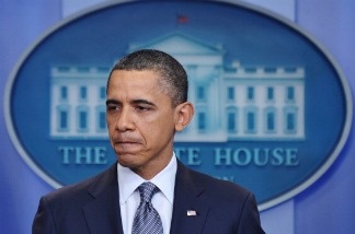 Mercer 16743 US President Barack Obama speaks during an unannounced appearance in the Brady Briefing Room on April 5, 2011 at the White House in Washington. Obama upped the ante in a budget row with Republicans, warning it would be 'inexcusable' not to agree to a deal and risk closing down the US government this week.