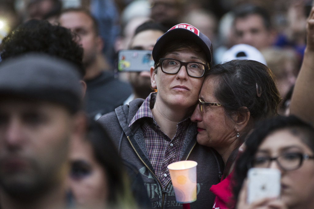 Orlando Shooting Vigil - Thousands attend a vigil on Monday, June 13, 2016 at Los Angeles City Hall memorializing those who died in Saturday's attack in Orlando.
