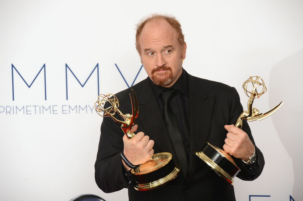 US-ENTERTAIMENT-EMMY AWARDS Louis C.K. poses in the press room at the 64th annual Prime Time Emmy Awards at the Nokia Theatre at LA Live in Los Angeles, California September 23, 2012.