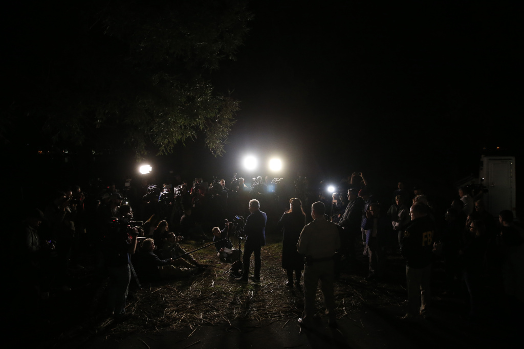 Hostage Situation And Reports Of Shots Fired At Veterans Home In Yountville, California Napa County Sheriff John Robertson speaks at a press conference about a hostage situation at the Veterans Home of California on March 9, 2018 in Yountville, California.