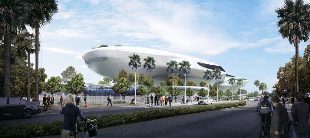 The Lucas Museum A rendering of the street view of the Lucas Museum