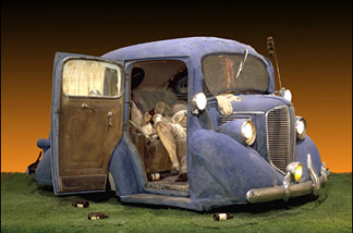 Mercer 7705 Edward Kienholz's Backseat Dodge '38 (1964), part of LACMA's new show of contemporary art from the '60s and '70s. The LA County Supervisors threatened to close LACMA when this piece was first shown!