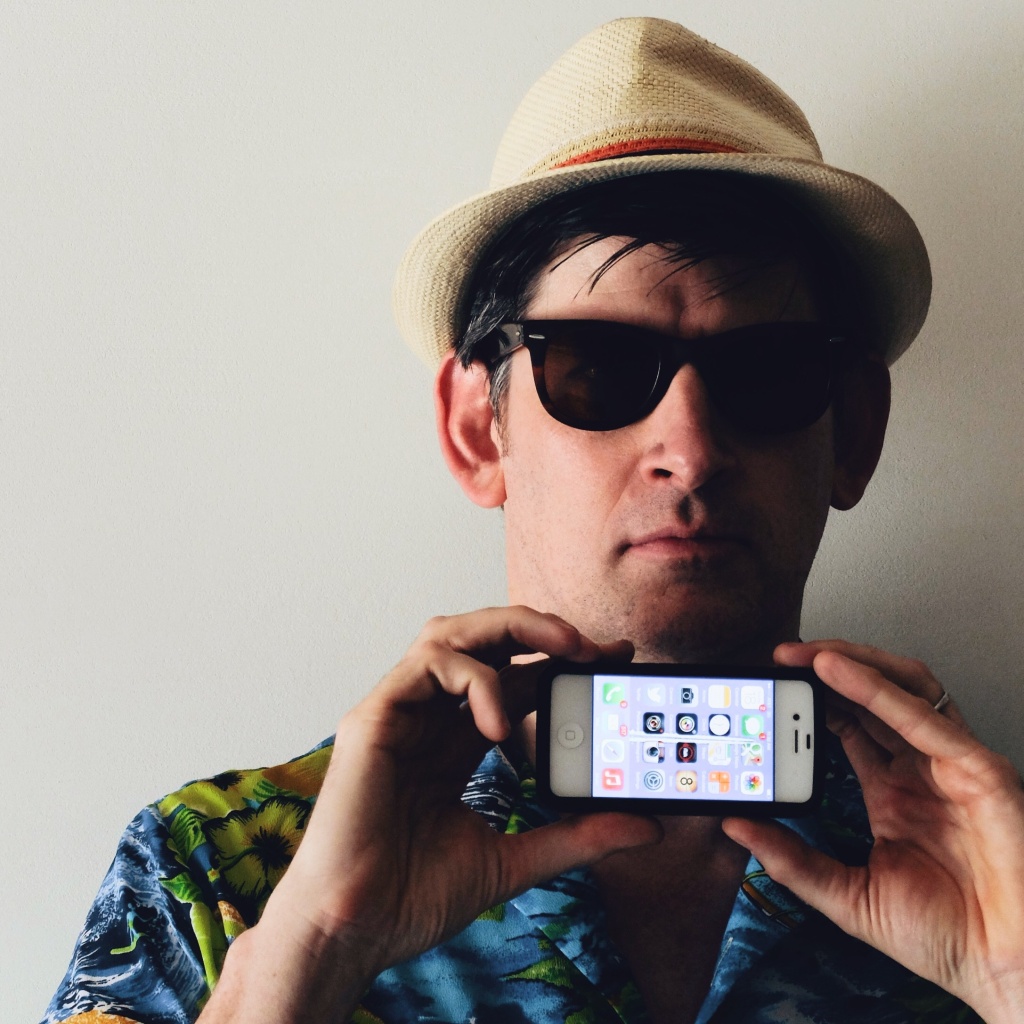 Off-Ramp host John Rabe and his iPhone, photographed in downtown LA's Ace Hotel by Instagram photog @brandenwinter.