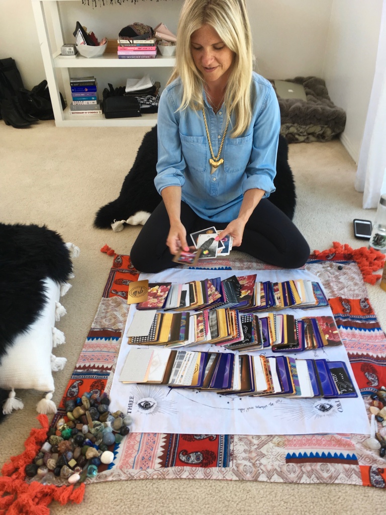 Crystals_McCann Colleen McCann sits cross-legged at her Venice home, a common spot she seeks clients. She juggles hundreds in both Los Angeles and New York. She even sees clients on Skype.
