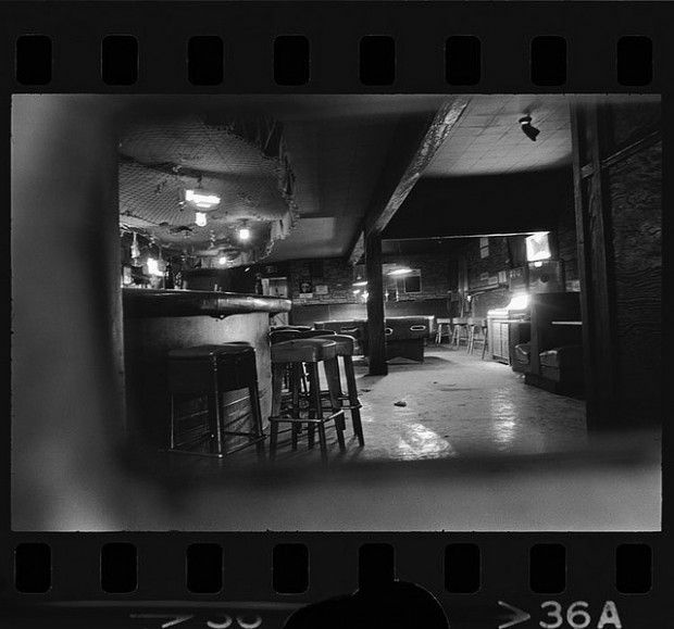 An old interior shot of the Silver Dollar, the bar where Ruben Salazar was fatally struck, taken from a UCLA collection
