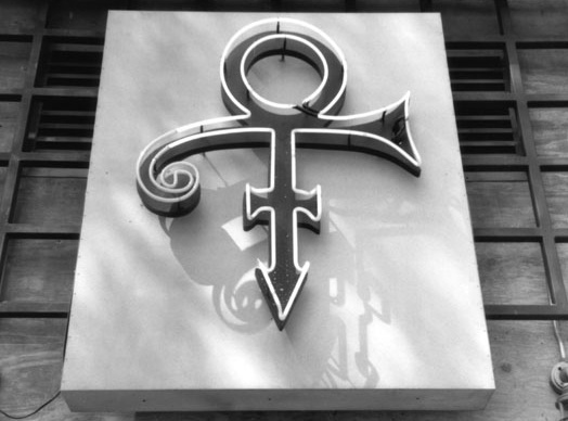 Prince's glyph at his Glam Slam club, 1994. Prince's glyph at his Glam Slam club, 1994.