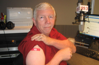 Steve Julian after receiving a flu shot.
