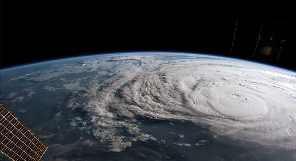 Hurricane Harvey Slams Into Texas Gulf Coast In this NASA handout image, Hurricane Harvey is photographed from the International Space Station on August 25, 2017.